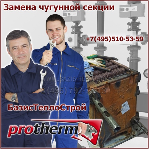 Замена секции Protherm Медведь KLZ